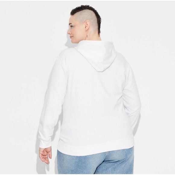 Pride Hoodie - White Hooded Pullover for LGBTQIA+ Sweatshirt 4X - Picture 3 of 4